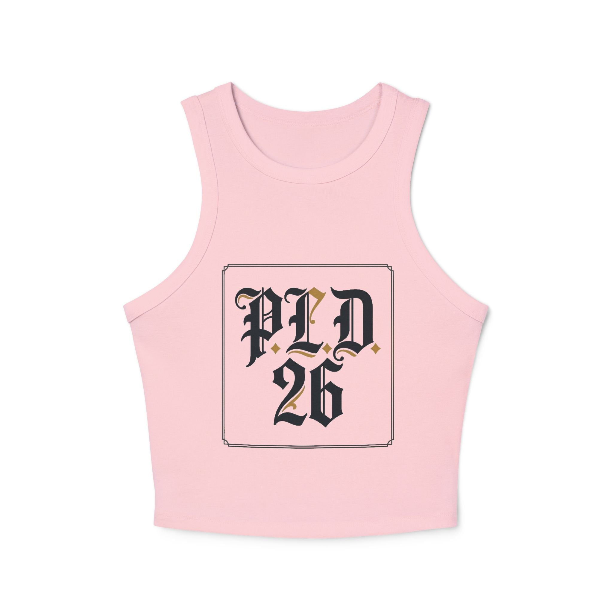 PLD 26 Gothic Crop Tank Top — Women's Racer Ribbed Tank