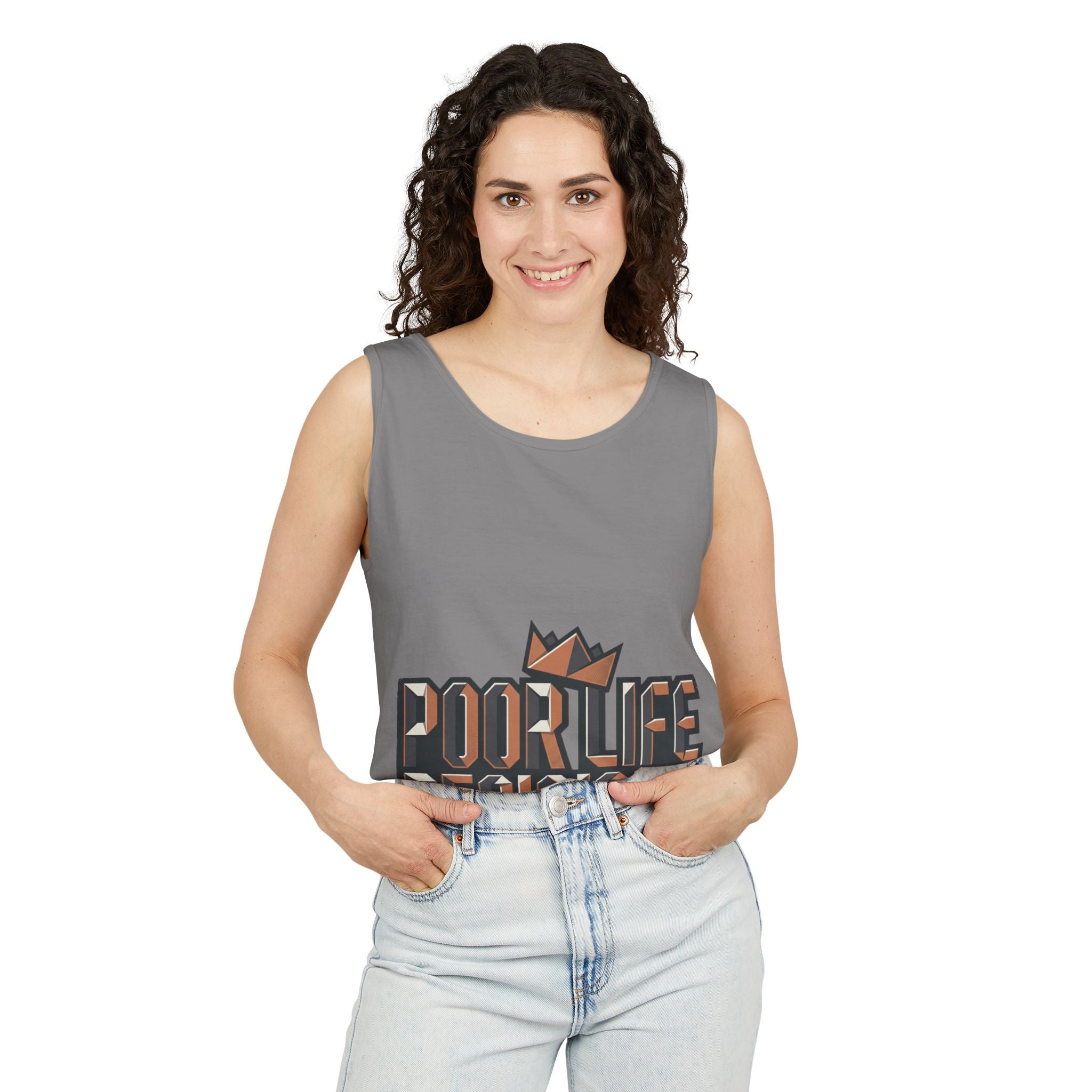 'Poor Life Decisions' Graphic Tank Top — Funny Typography Crown Summer Tee