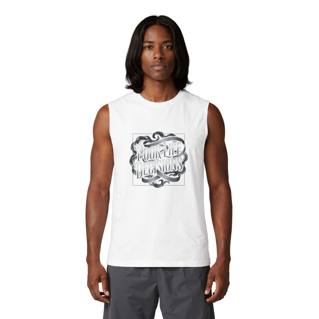 Muscle Tank — 'Pour The Illusions' Retro Script Graphic Tank Top