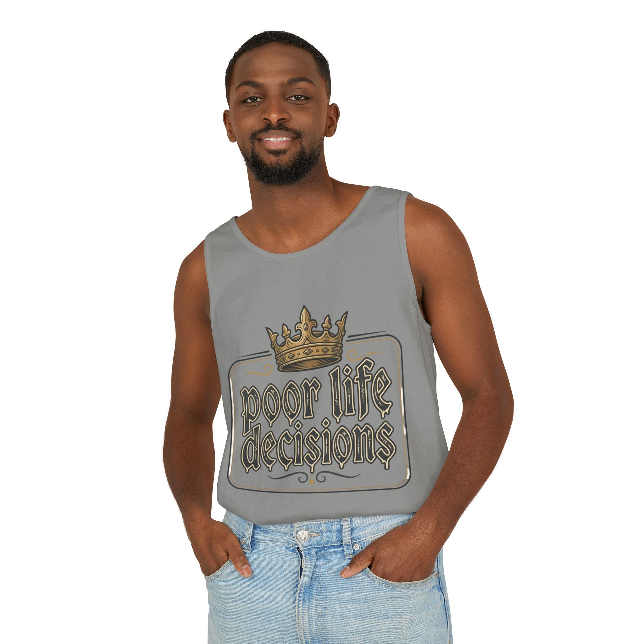 Tank Top — 'Poor Life Decisions' Vintage Crown Graphic