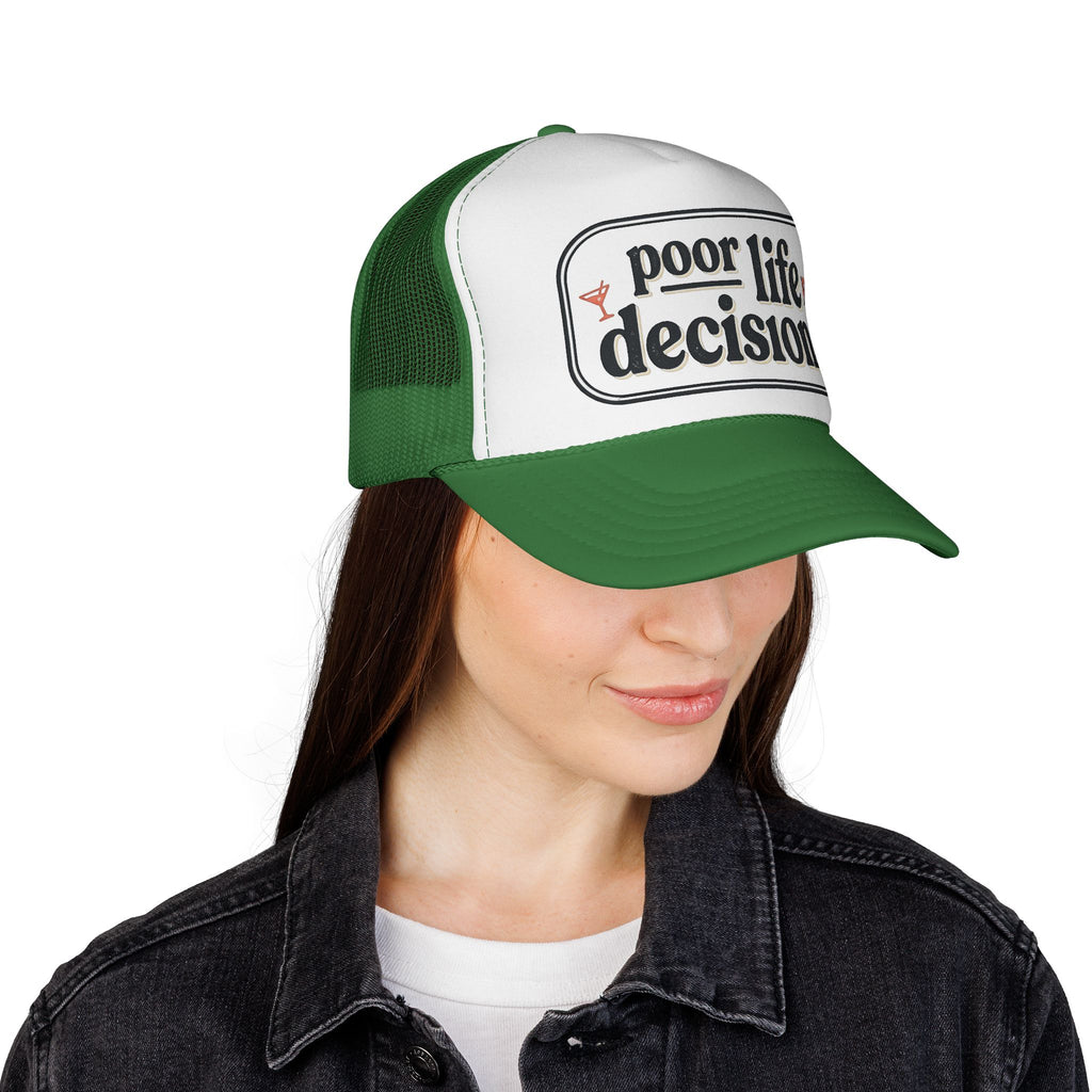 Trucker Hat - "Poor Life Decisions" Retro Mesh Cap