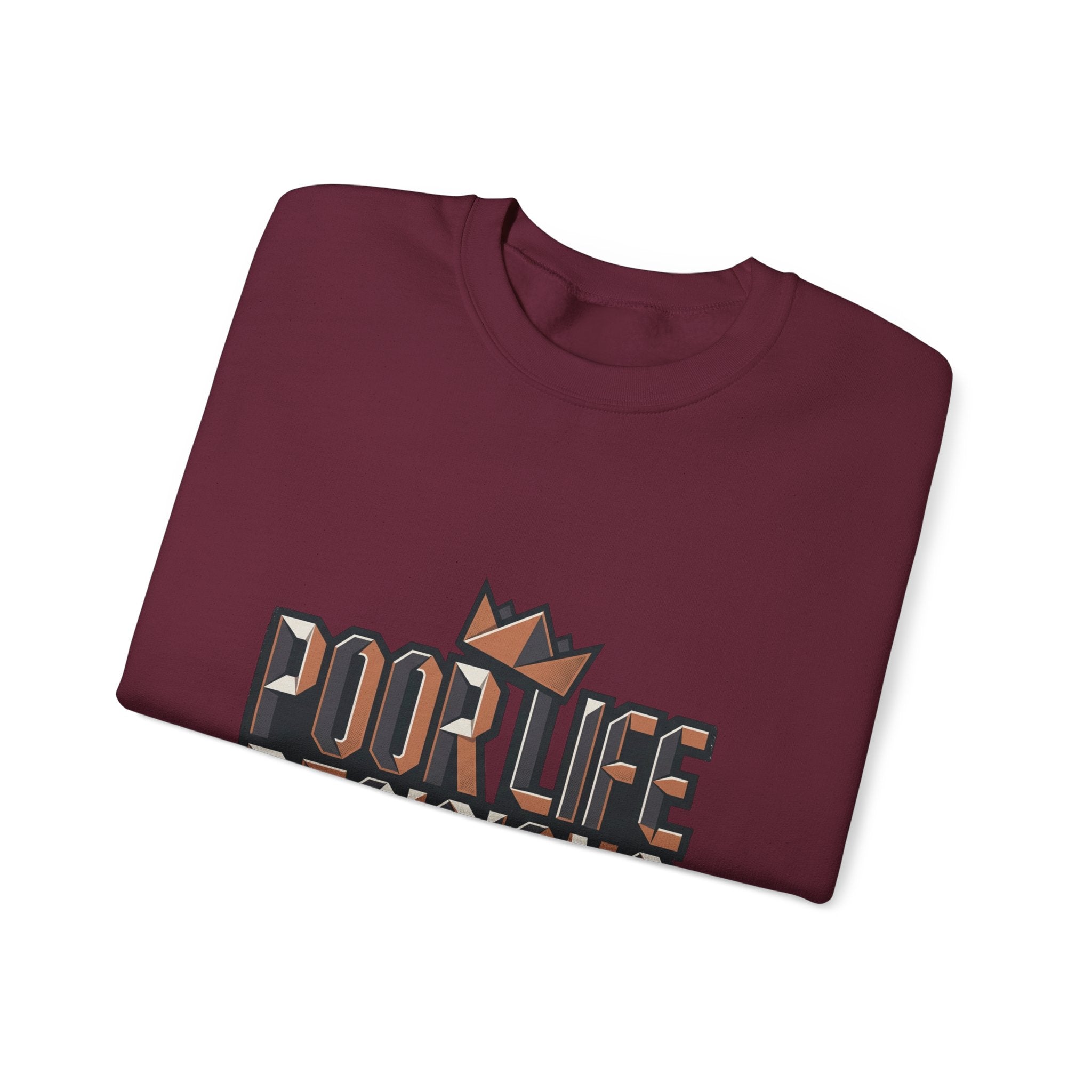 Crewneck Sweatshirt — 'Poor Life Decisions' Retro Crown Graphic