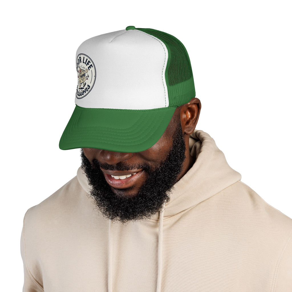 Trucker Cap — "Poor Life Decisions" Retro Patch Hat