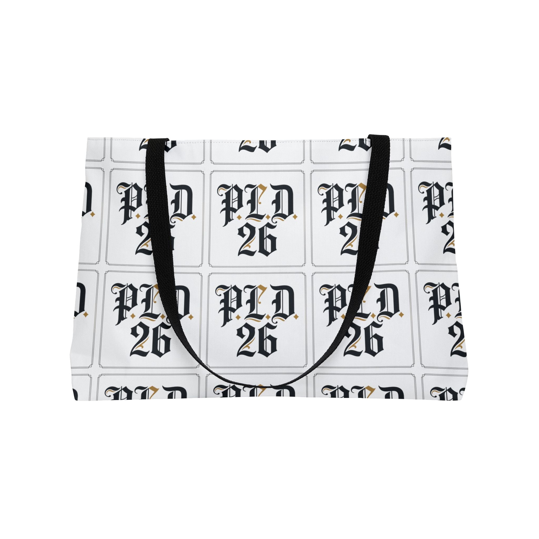 Weekender Tote Bag – PLD 26 Gothic Monogram All-Over Print