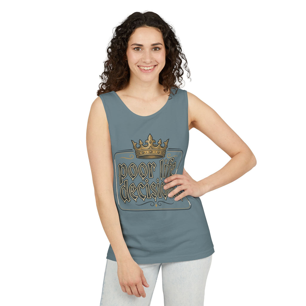 Poor Life Decisions Tank Top — Vintage Crown Graphic