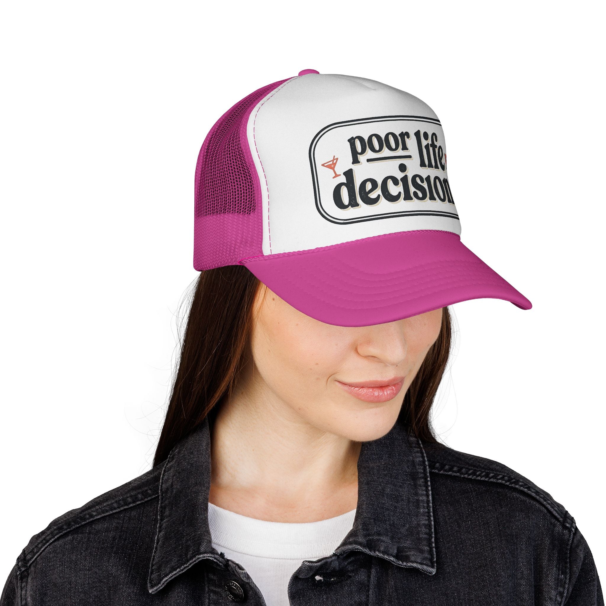 Trucker Hat - "Poor Life Decisions" Retro Mesh Cap