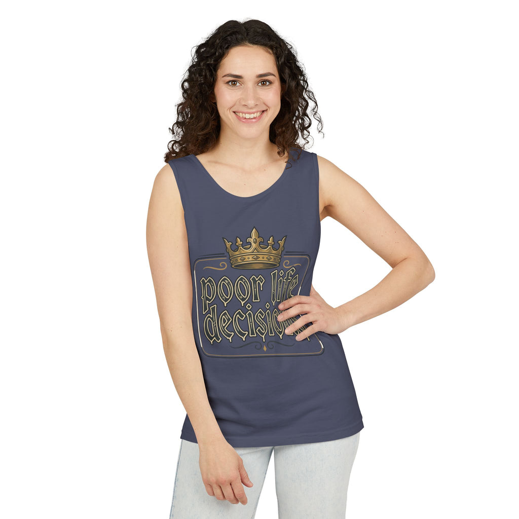 Poor Life Decisions Tank Top — Vintage Crown Graphic