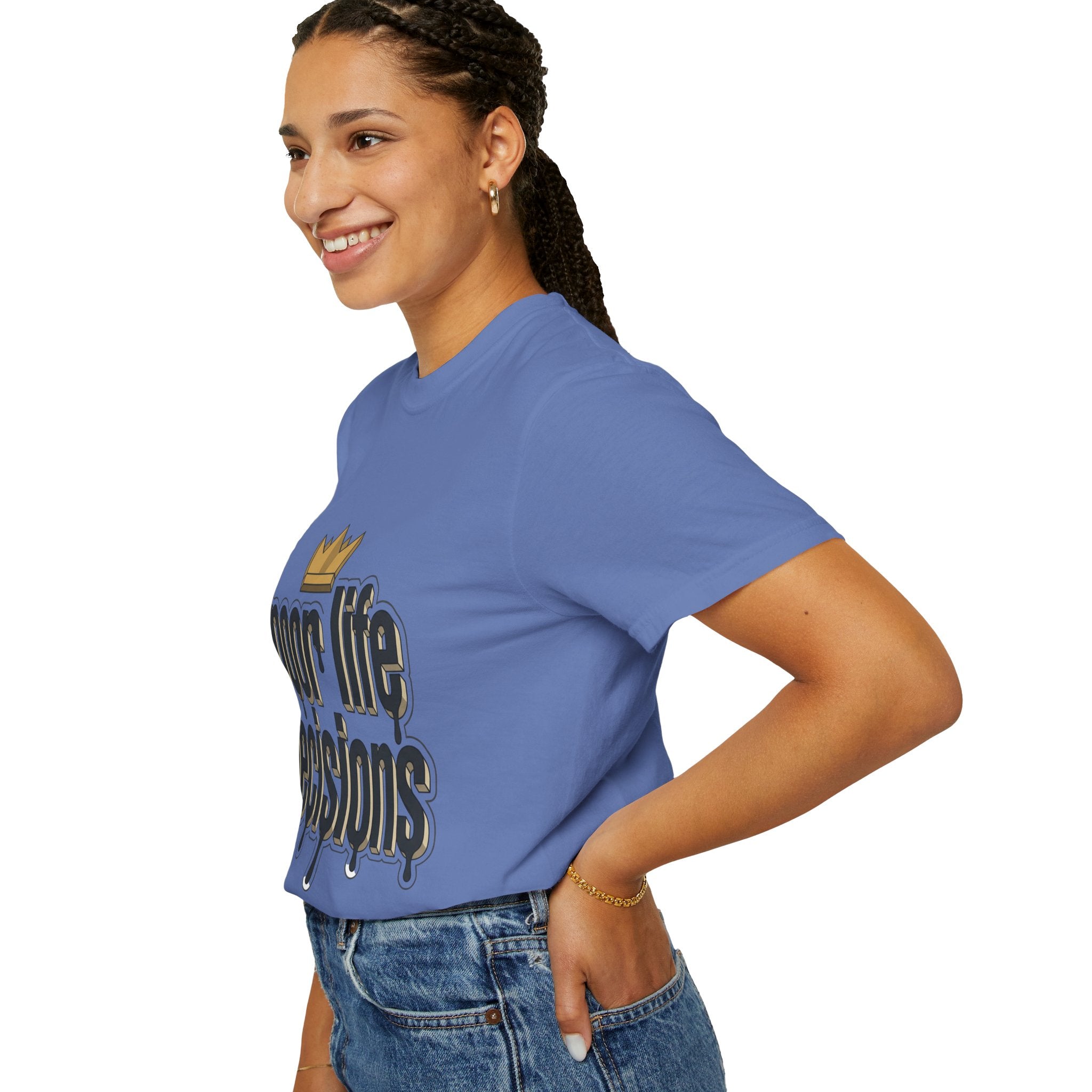 T-Shirt — "Poor Life Decisions" Crown Graphic Tee