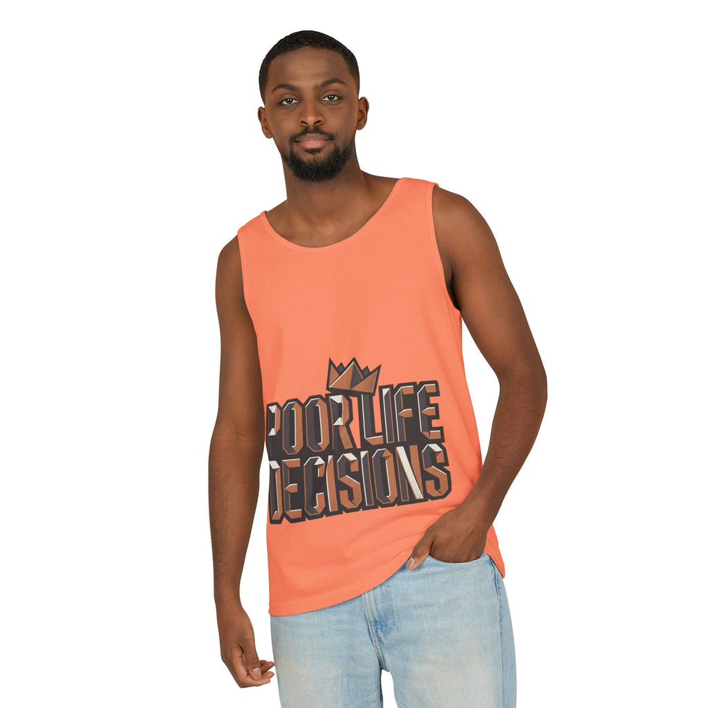 'Poor Life Decisions' Graphic Tank Top — Funny Typography Crown Summer Tee