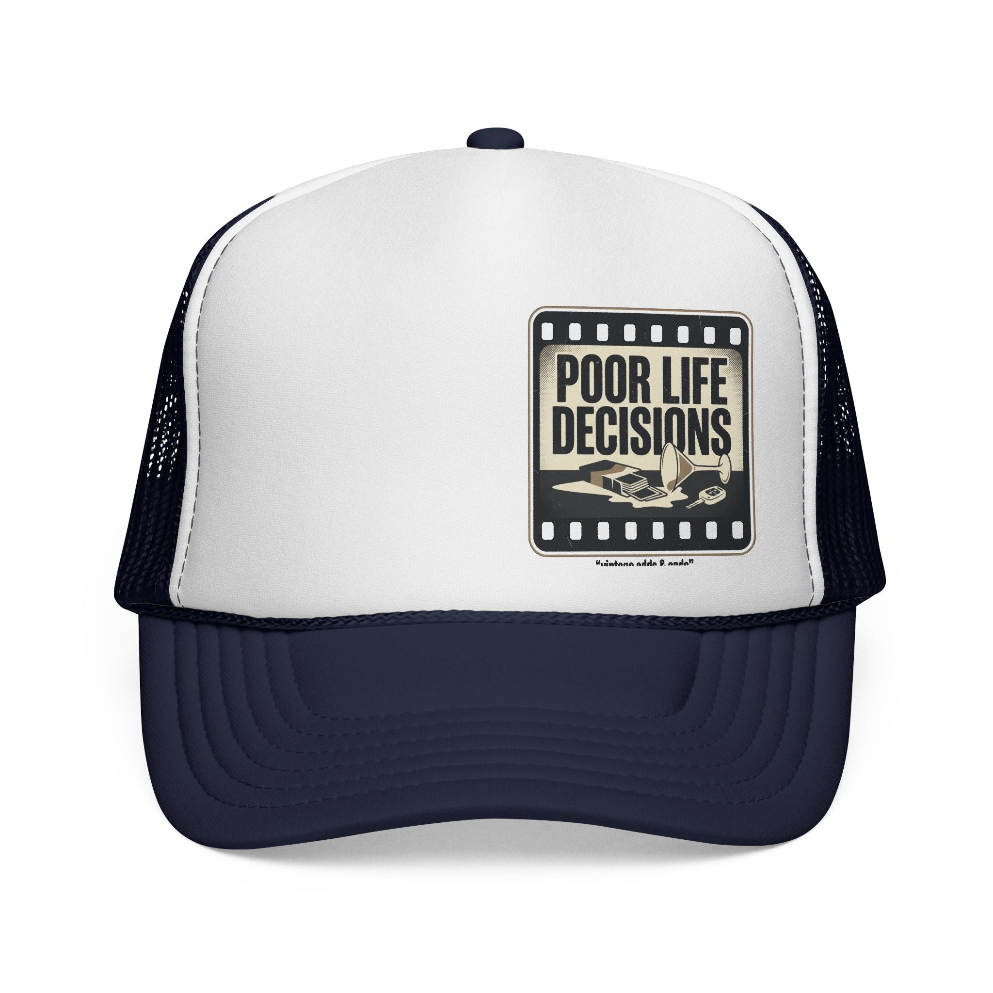 Trucker Cap — "Poor Life Decisions" Vintage Patch Hat