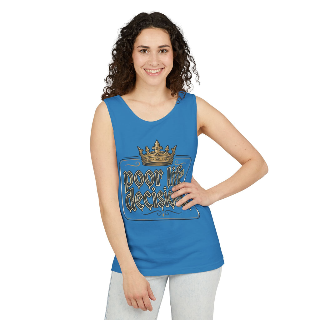 Poor Life Decisions Tank Top — Vintage Crown Graphic