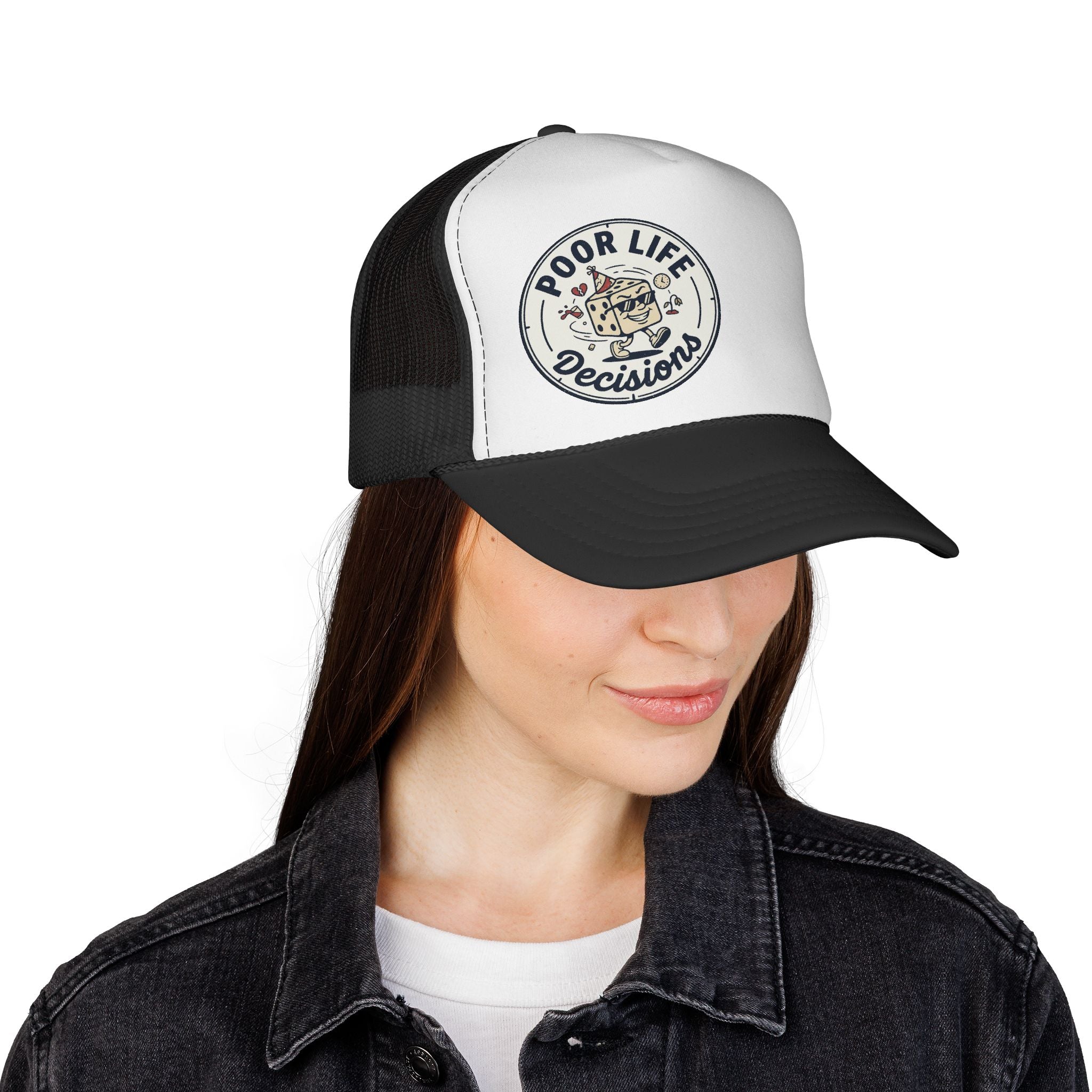 Trucker Cap — "Poor Life Decisions" Retro Patch Hat