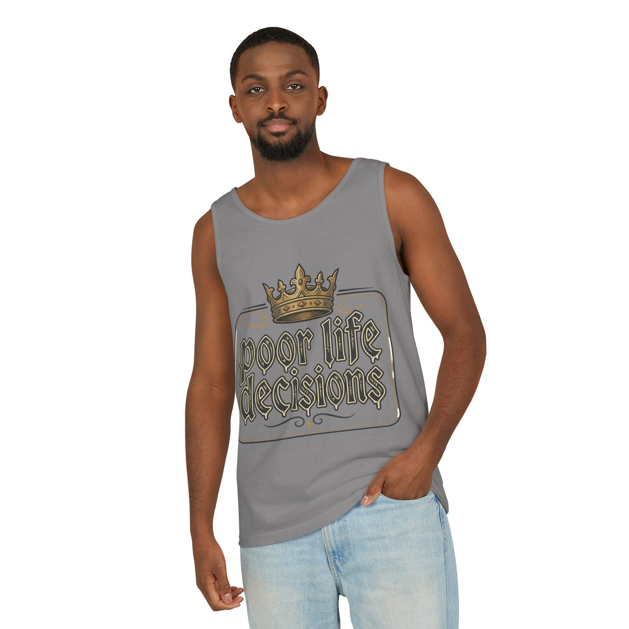 Tank Top — 'Poor Life Decisions' Vintage Crown Graphic