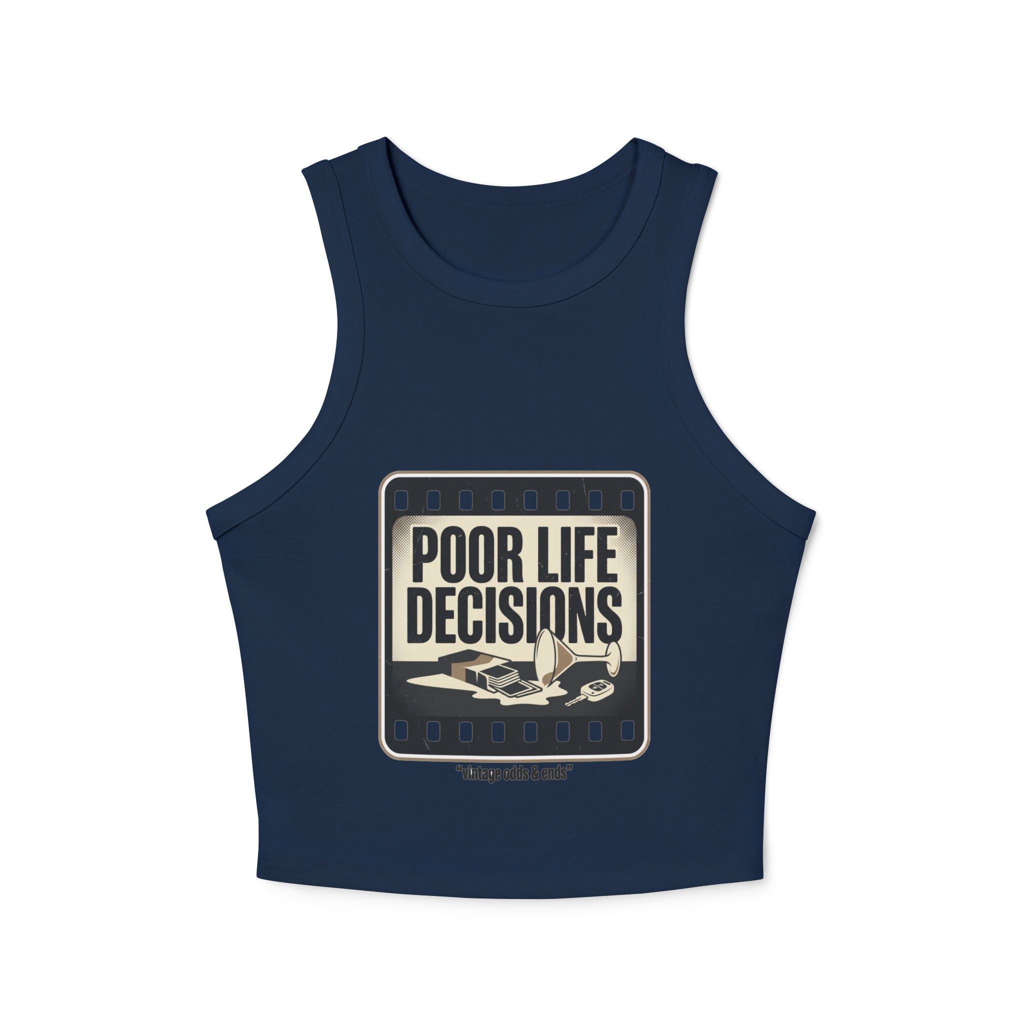 Racer Tank - "Poor Life Decisions" Retro Film Graphic