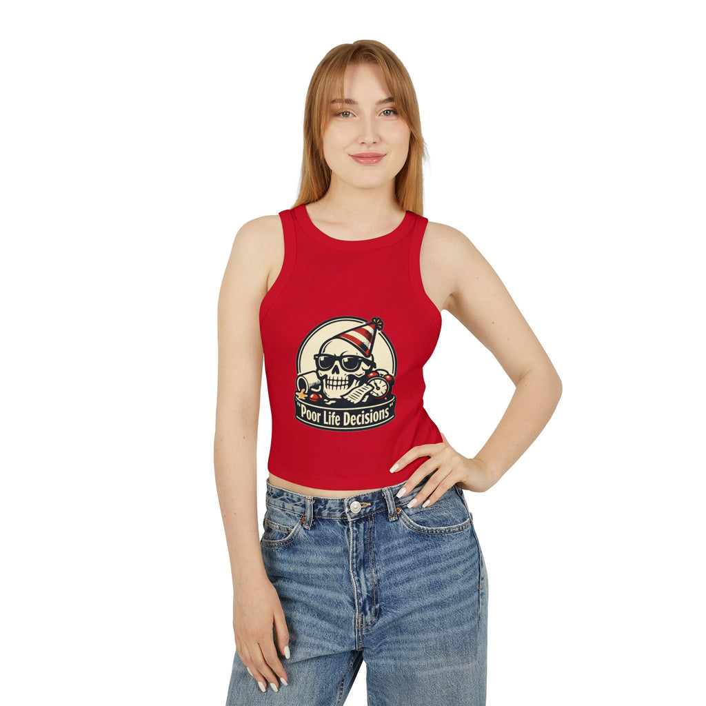 Skull 'Poor Life Decisions' Racer Tank Top