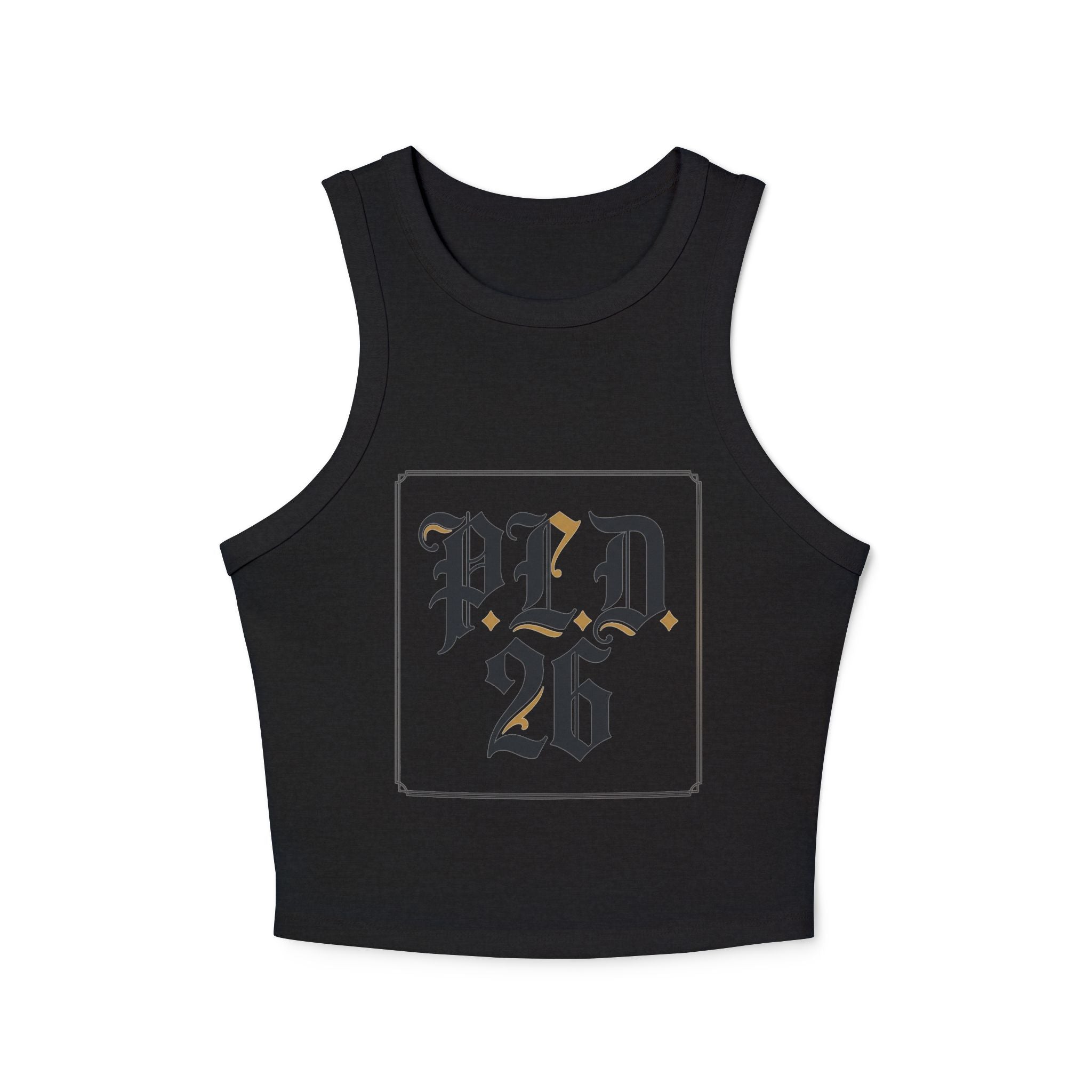 PLD 26 Gothic Crop Tank Top — Women's Racer Ribbed Tank
