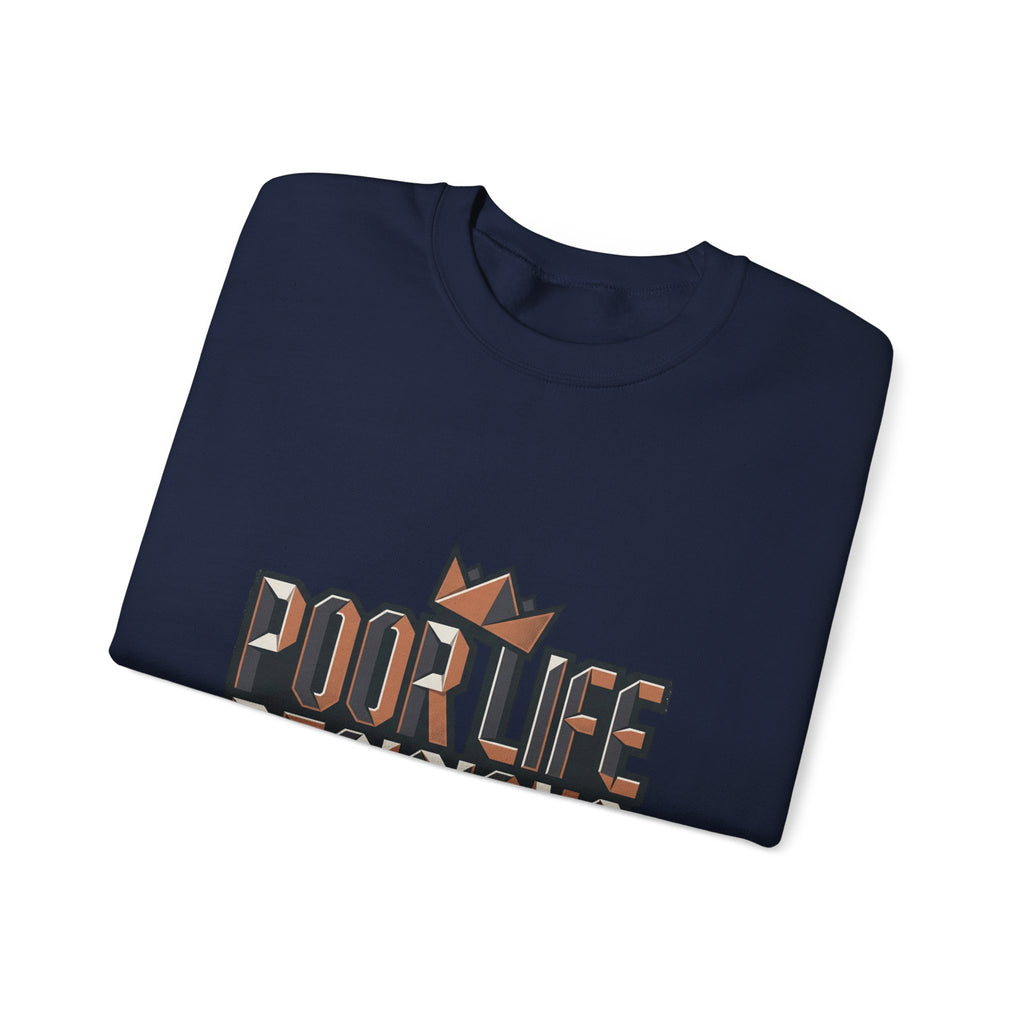 Crewneck Sweatshirt — 'Poor Life Decisions' Retro Crown Graphic