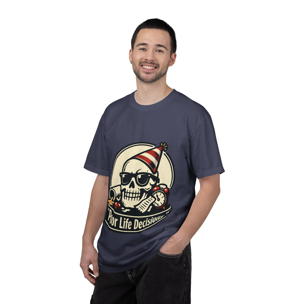 Poor Life Decisions Skull T-Shirt — Funny Party Skull Graphic Tee