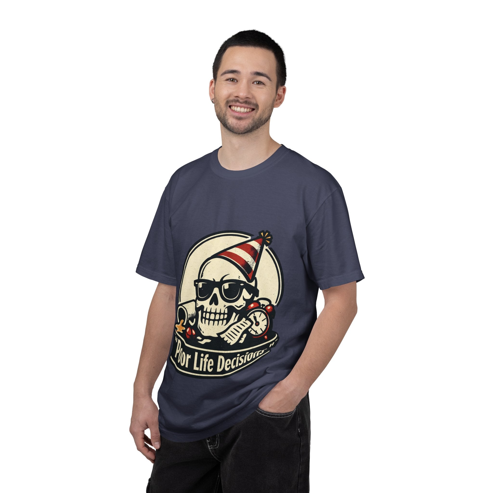 Poor Life Decisions Skull T-Shirt — Funny Party Skull Graphic Tee