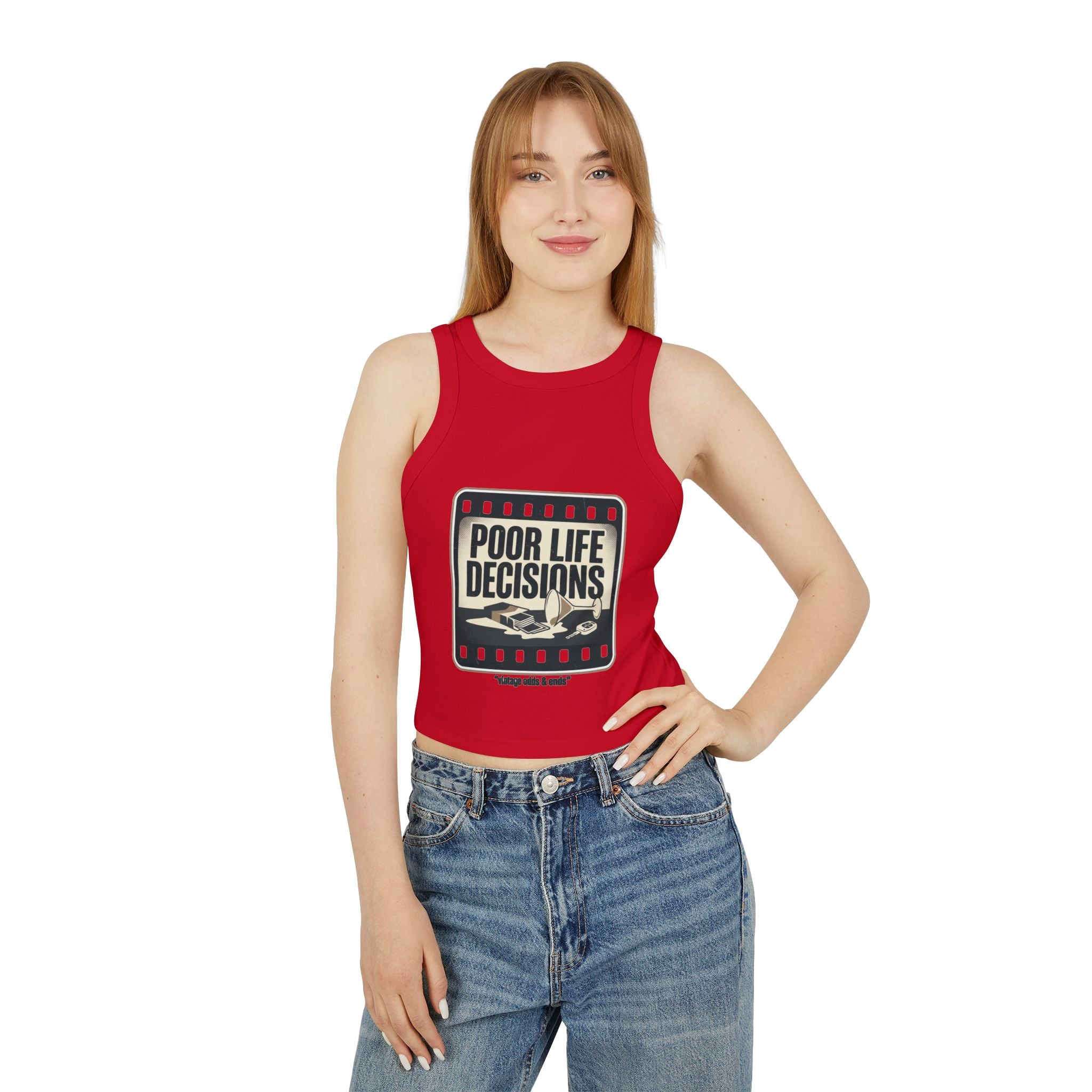 Racer Tank - "Poor Life Decisions" Retro Film Graphic