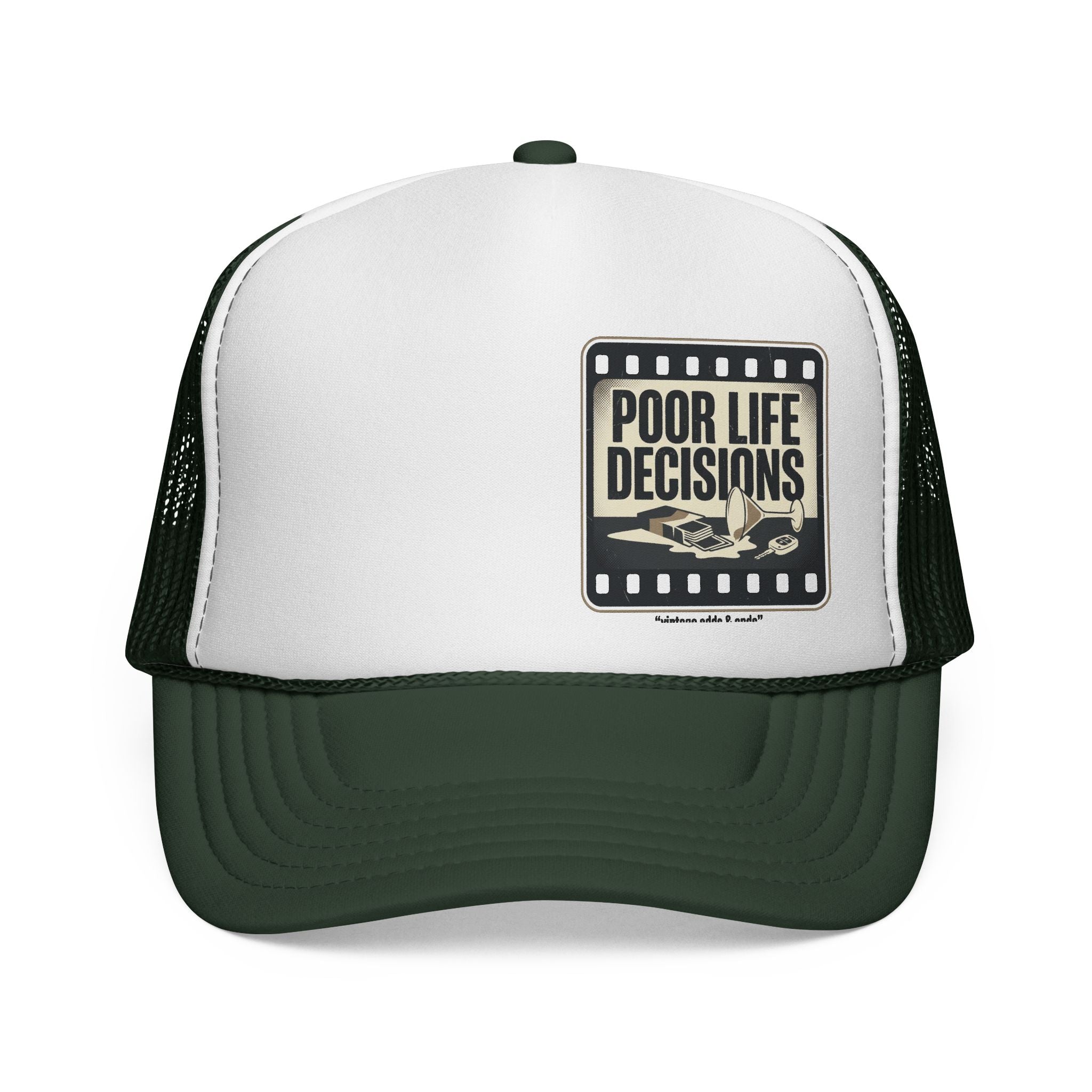 Trucker Cap — "Poor Life Decisions" Vintage Patch Hat