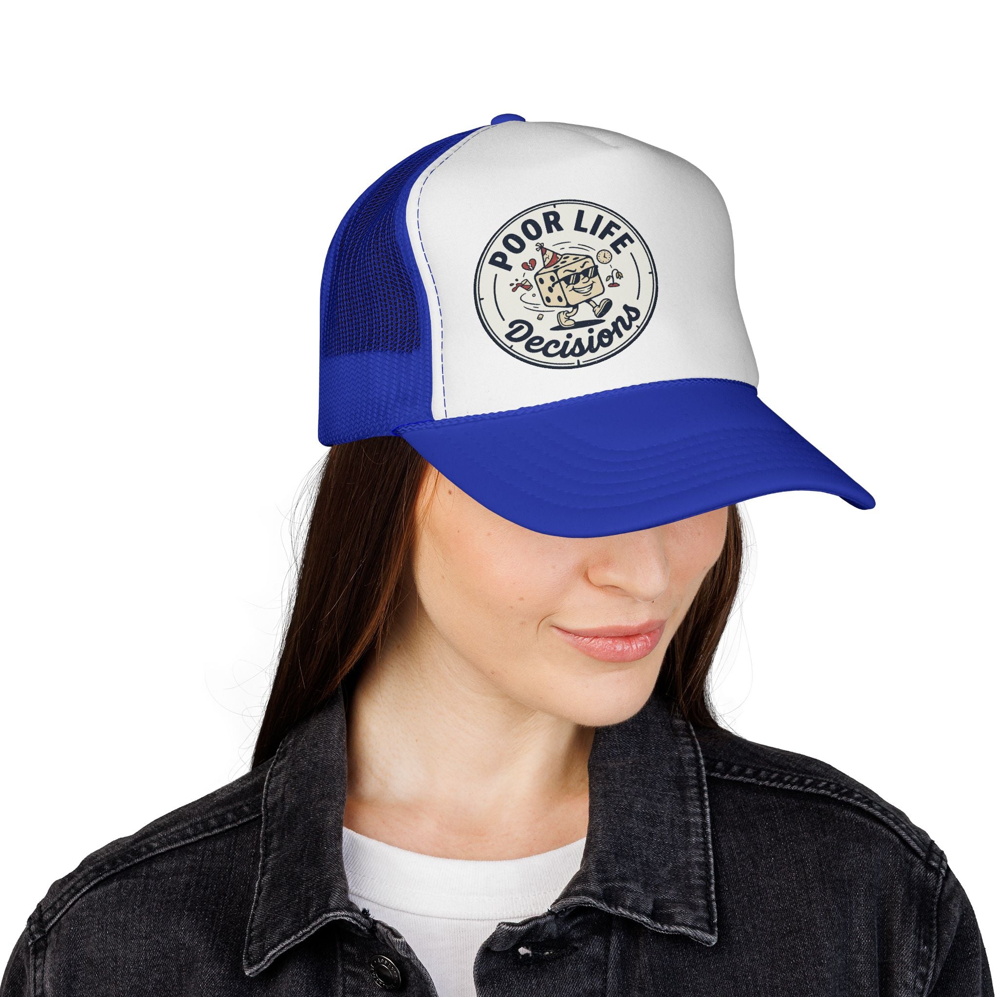 Trucker Cap — "Poor Life Decisions" Retro Patch Hat