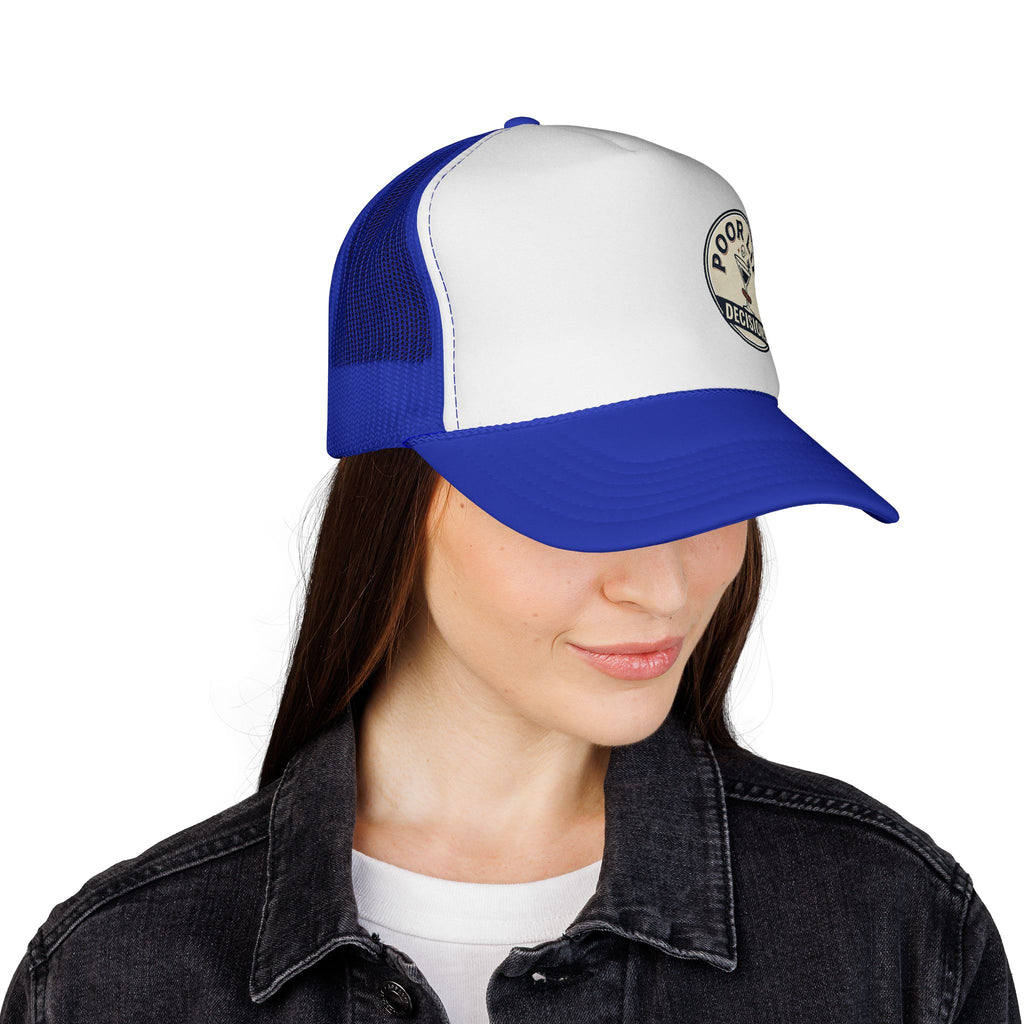 Trucker Cap — “Poor Life Decisions” Vintage Cocktail Patch Hat