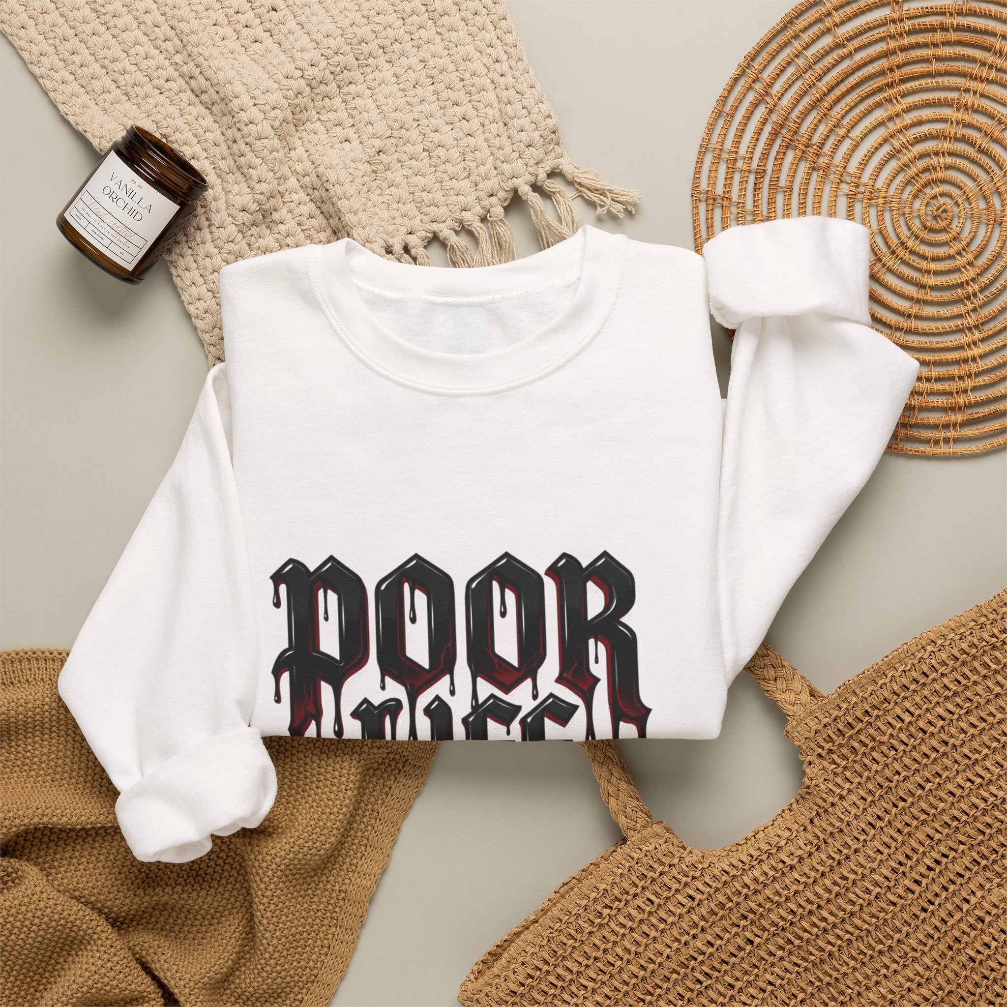 Poor Life Decisions Sweatshirt – Gothic Drip Graphic Crewneck