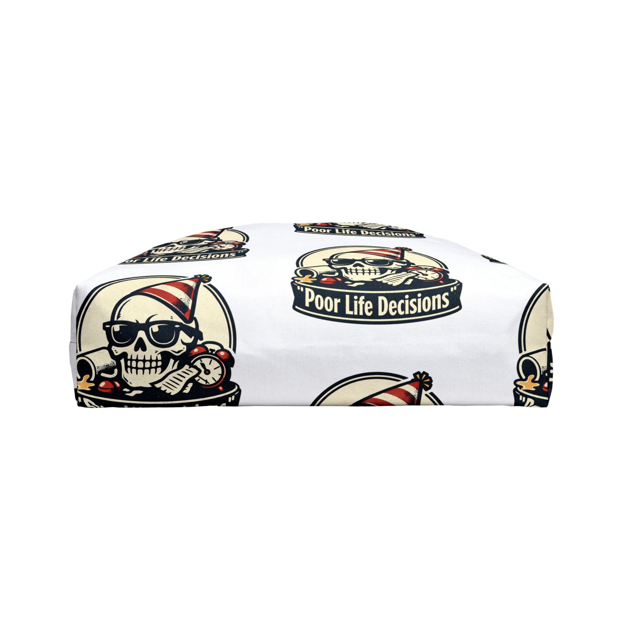 Weekender Tote Bag — 'Poor Life Decisions' Skull Beach Tote