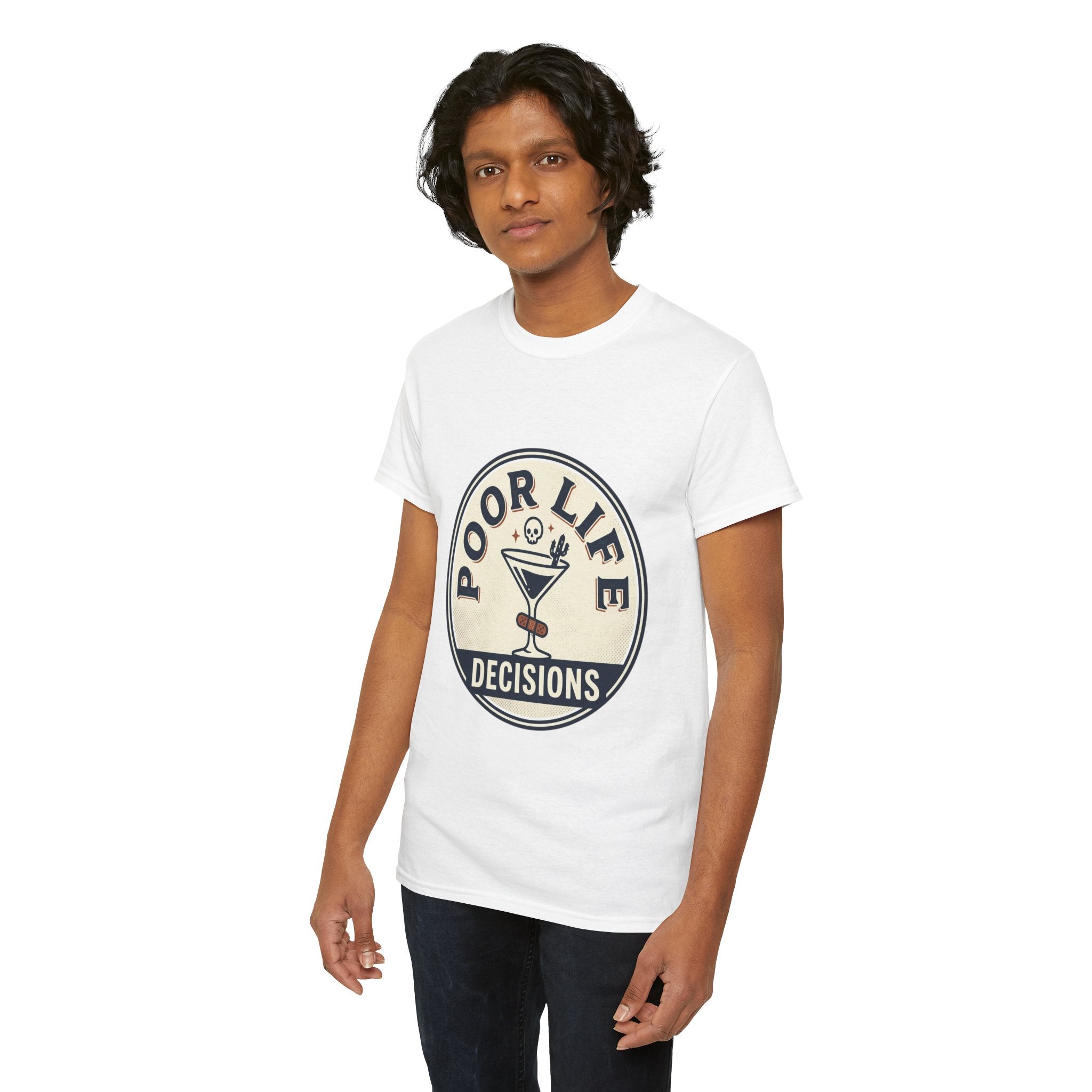 T-Shirt — "Poor Life Decisions" Cocktail Graphic Tee