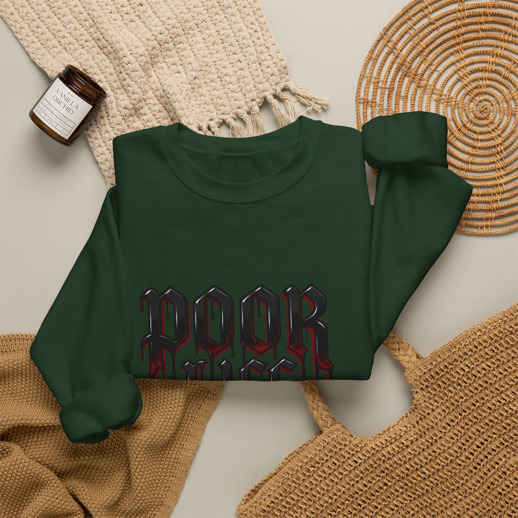 Poor Life Decisions Sweatshirt – Gothic Drip Graphic Crewneck
