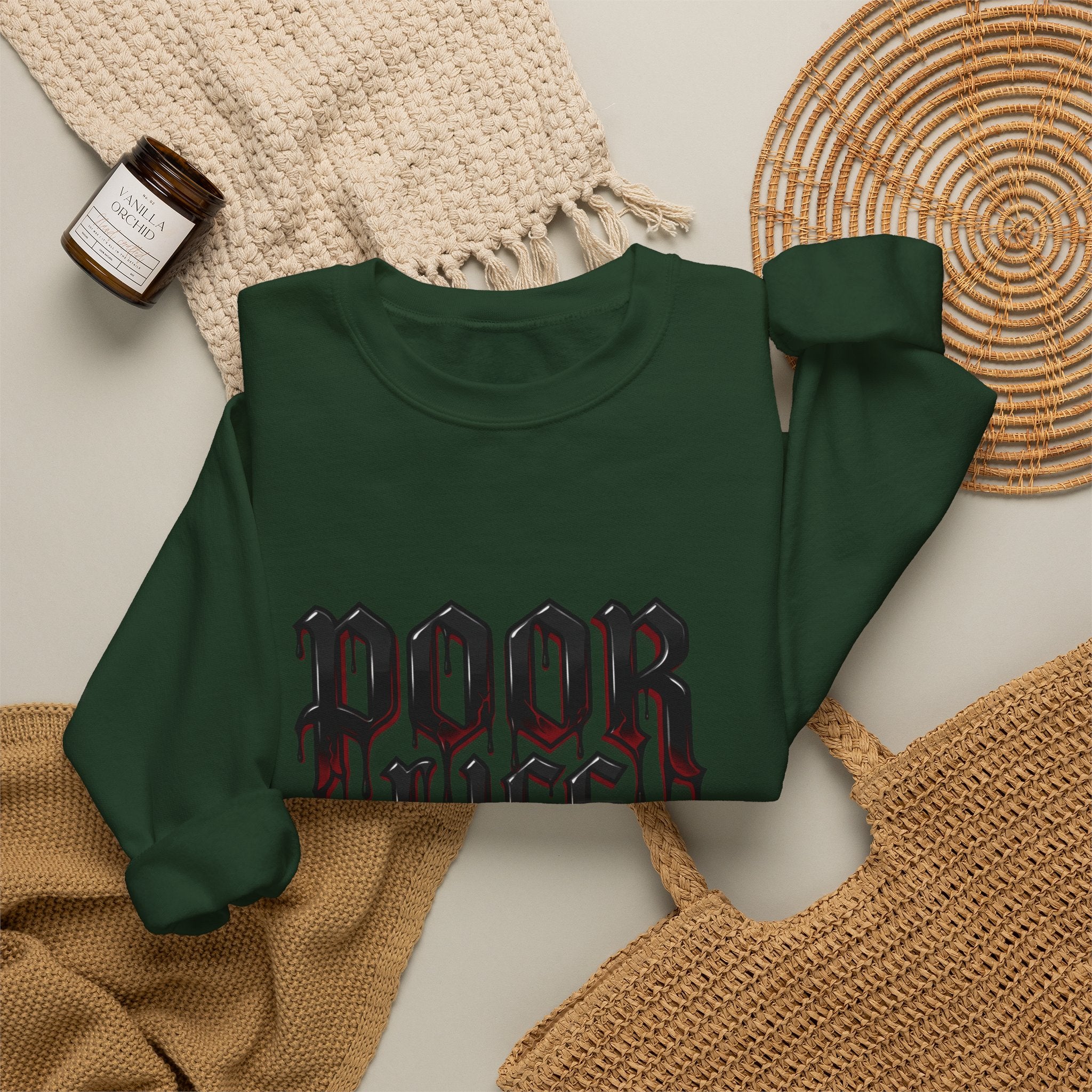 Poor Life Decisions Sweatshirt – Gothic Drip Graphic Crewneck