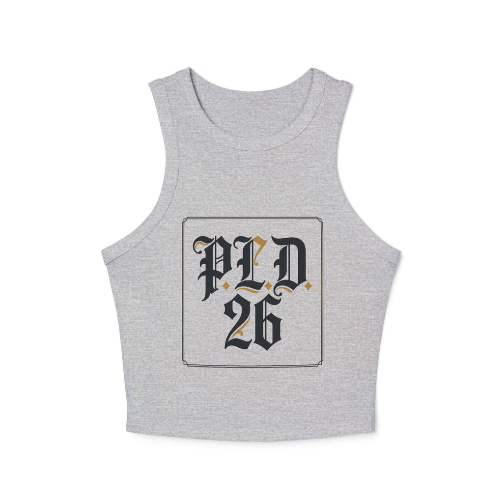 PLD 26 Gothic Crop Tank Top — Women's Racer Ribbed Tank