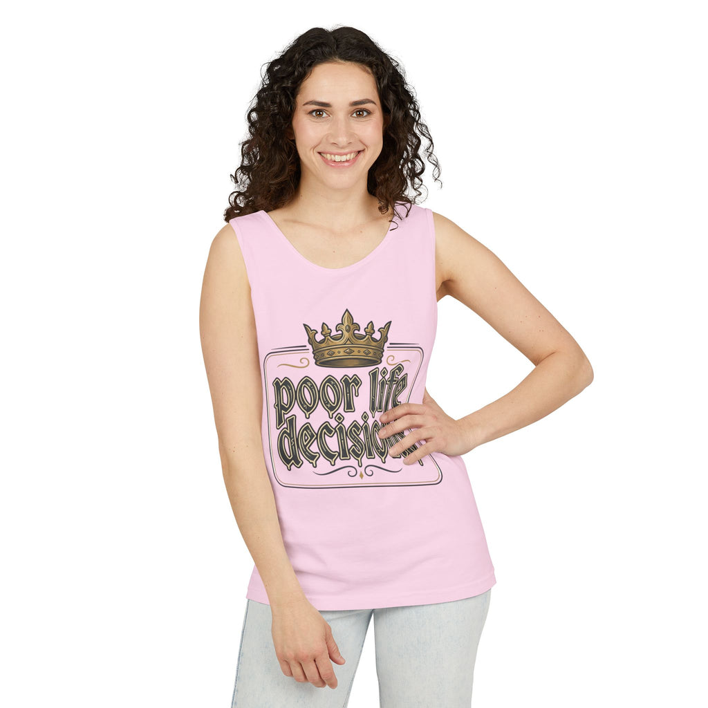 Poor Life Decisions Tank Top — Vintage Crown Graphic