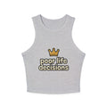 Racer Tank – "poor life decisions" Crown Graphic Cropped Tank