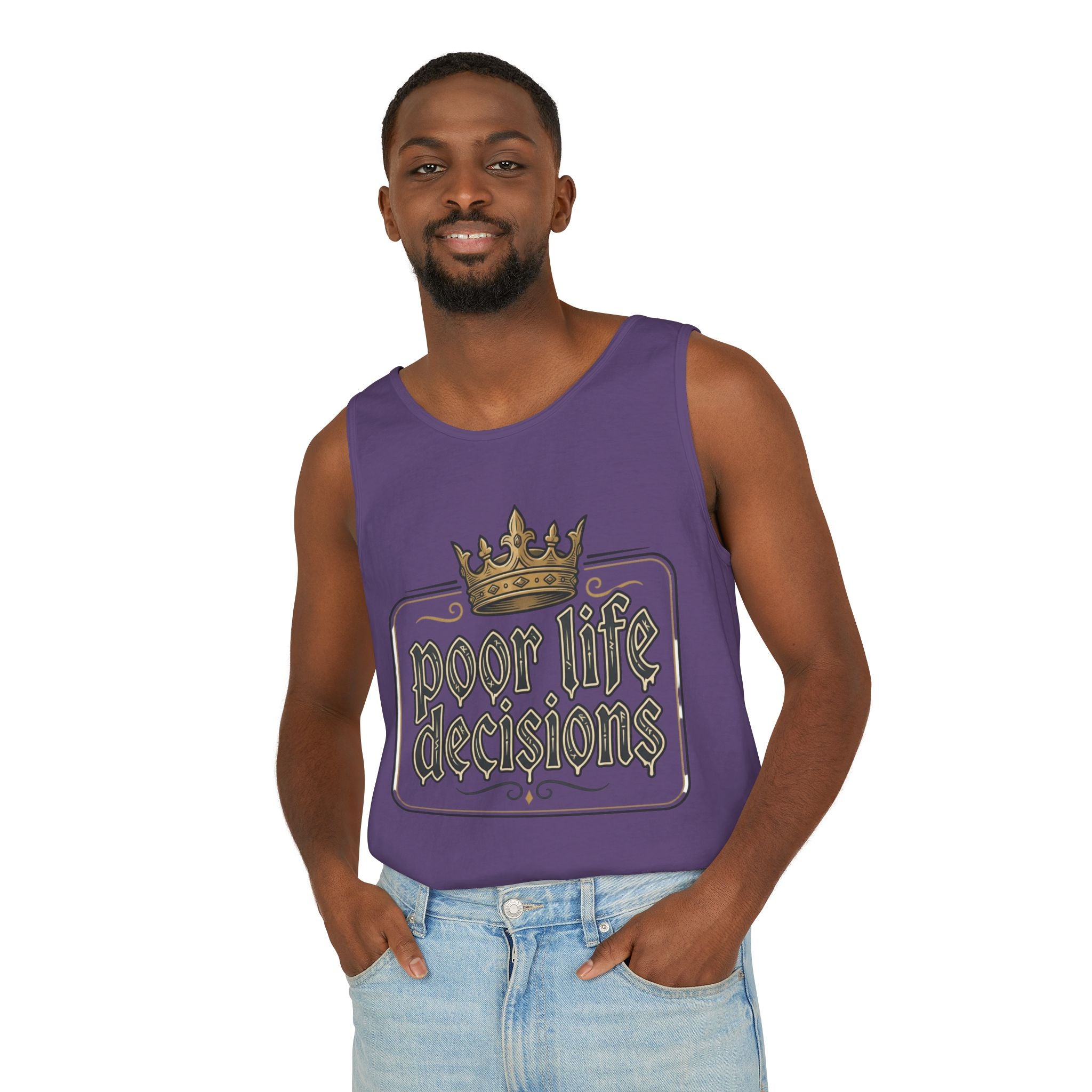 Poor Life Decisions Tank Top — Vintage Crown Graphic