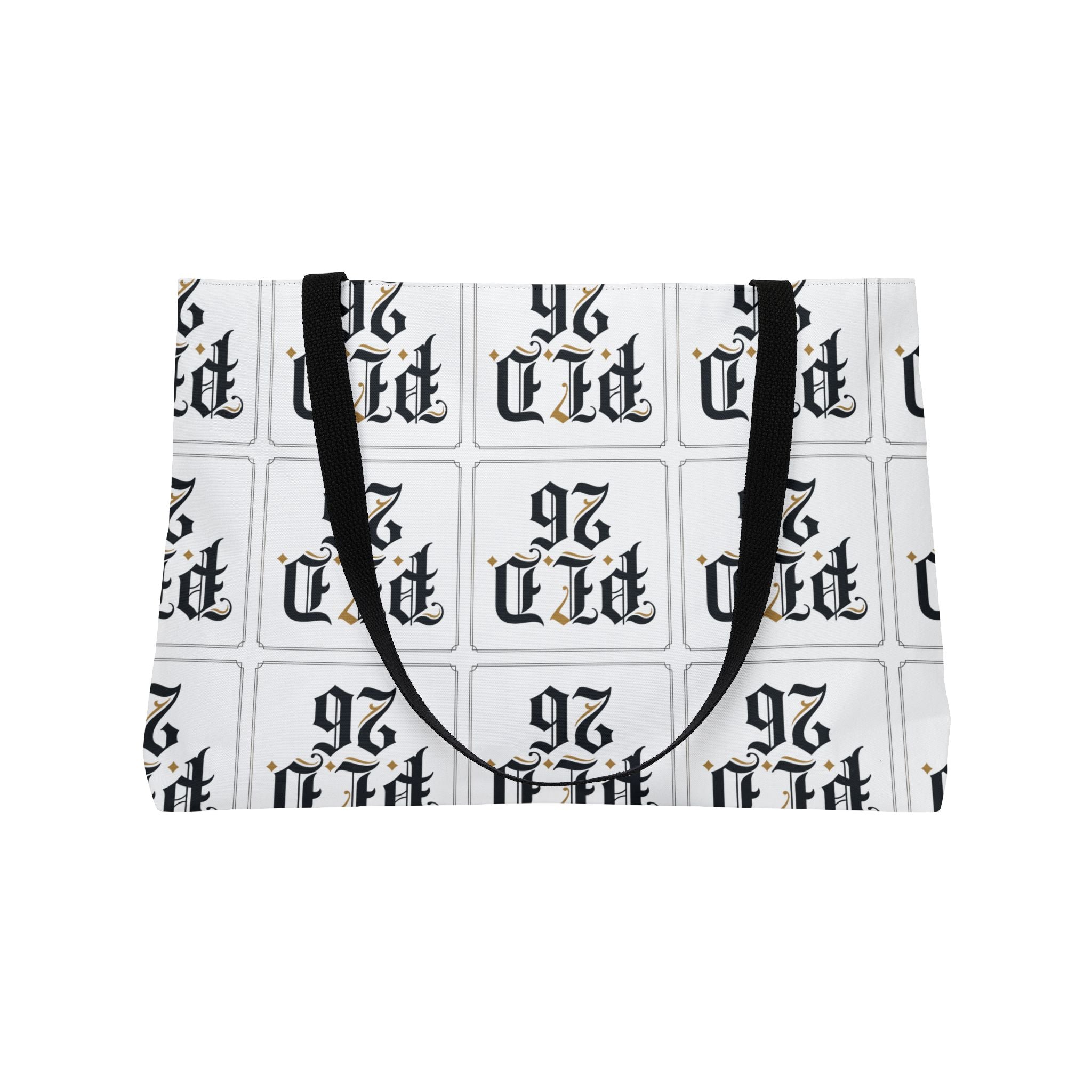 Weekender Tote Bag – PLD 26 Gothic Monogram All-Over Print