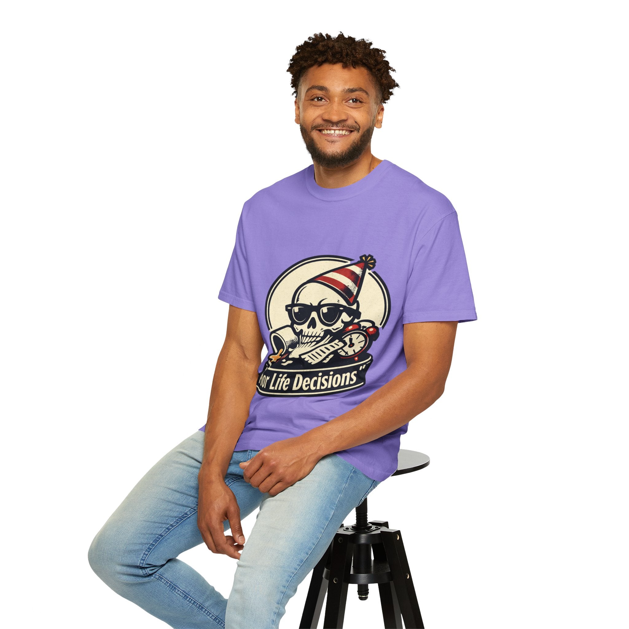 Poor Life Decisions Skull T-Shirt — Funny Party Skull Graphic Tee