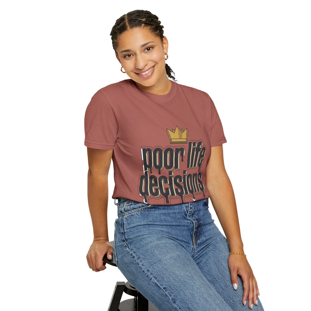 T-Shirt — "Poor Life Decisions" Crown Graphic Tee