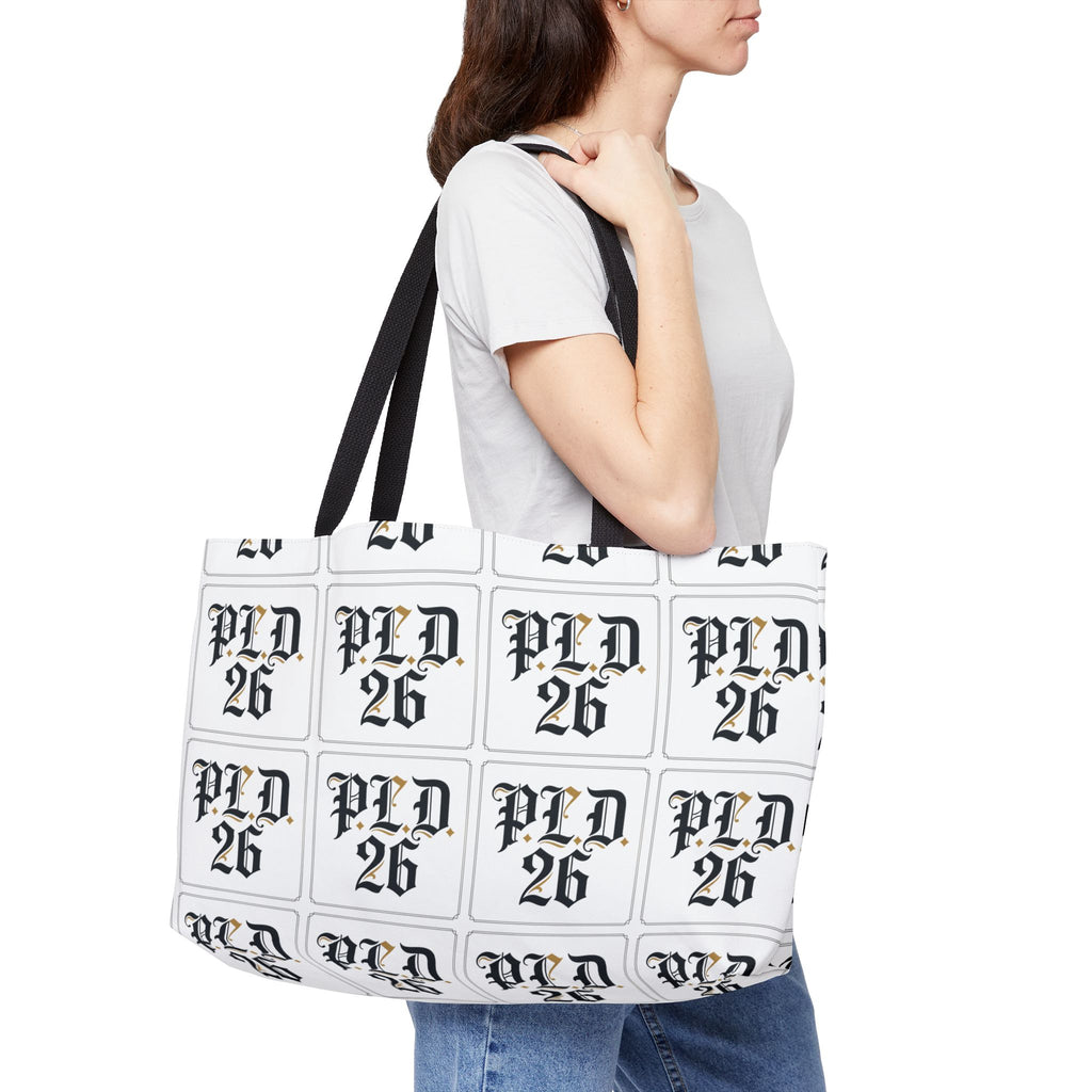 Weekender Tote Bag – PLD 26 Gothic Monogram All-Over Print