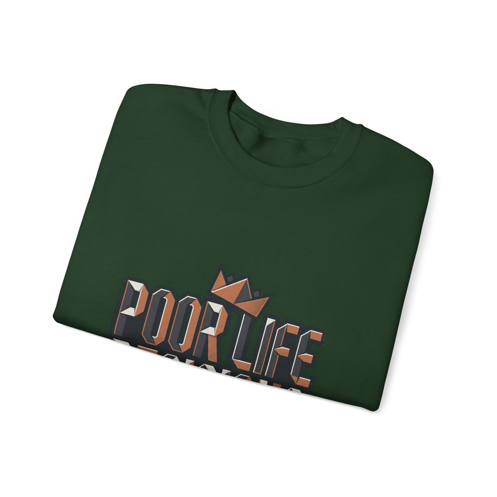 Crewneck Sweatshirt — 'Poor Life Decisions' Retro Crown Graphic