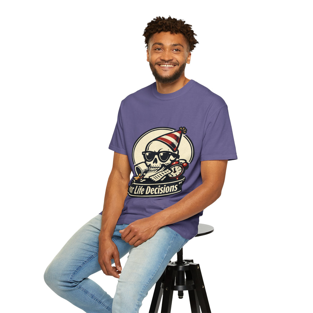 Poor Life Decisions Skull T-Shirt — Funny Party Skull Graphic Tee