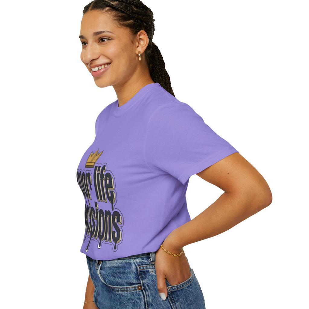 T-Shirt — "Poor Life Decisions" Crown Graphic Tee