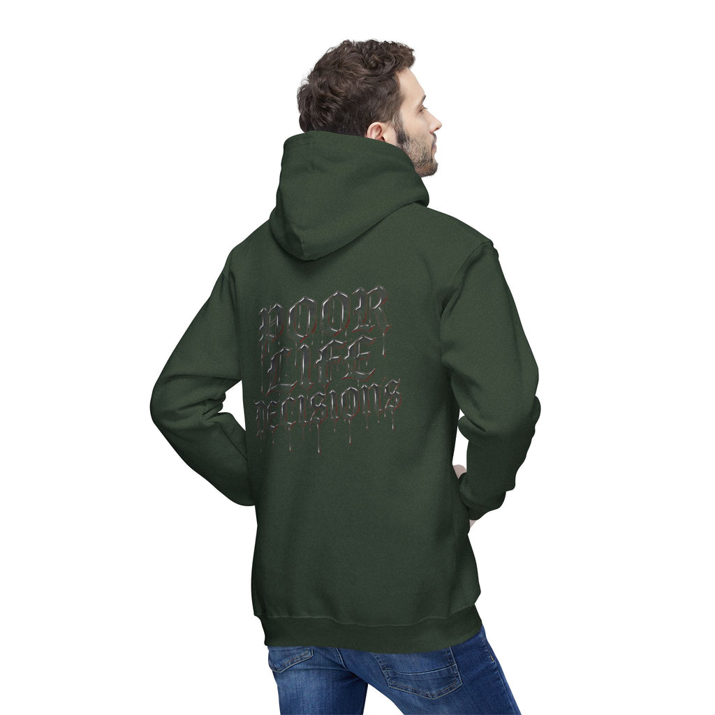 Poor Life Decisions Hoodie — White Graphic Hooded Sweatshirt