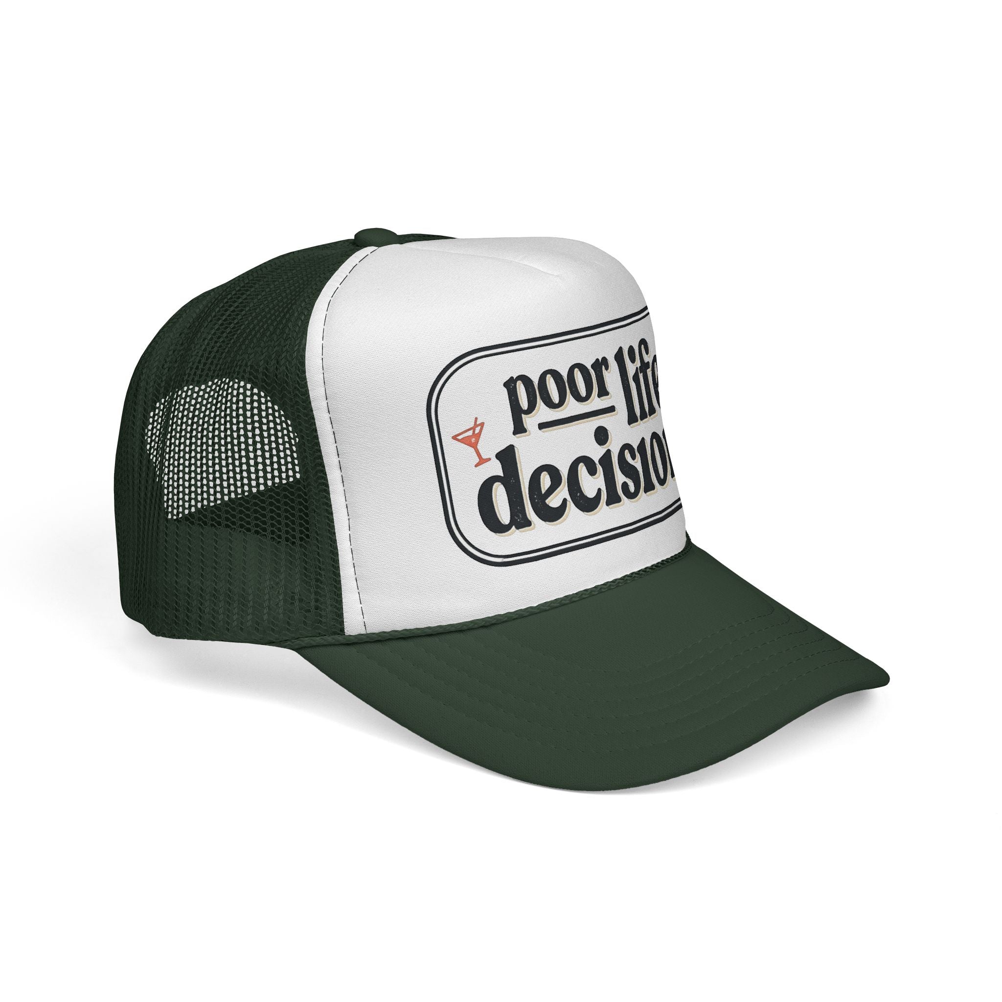 Trucker Hat - "Poor Life Decisions" Retro Mesh Cap