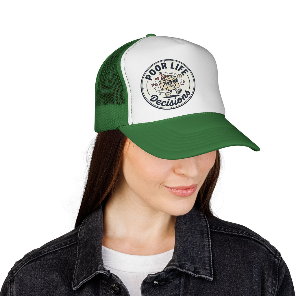 Trucker Cap — "Poor Life Decisions" Retro Patch Hat