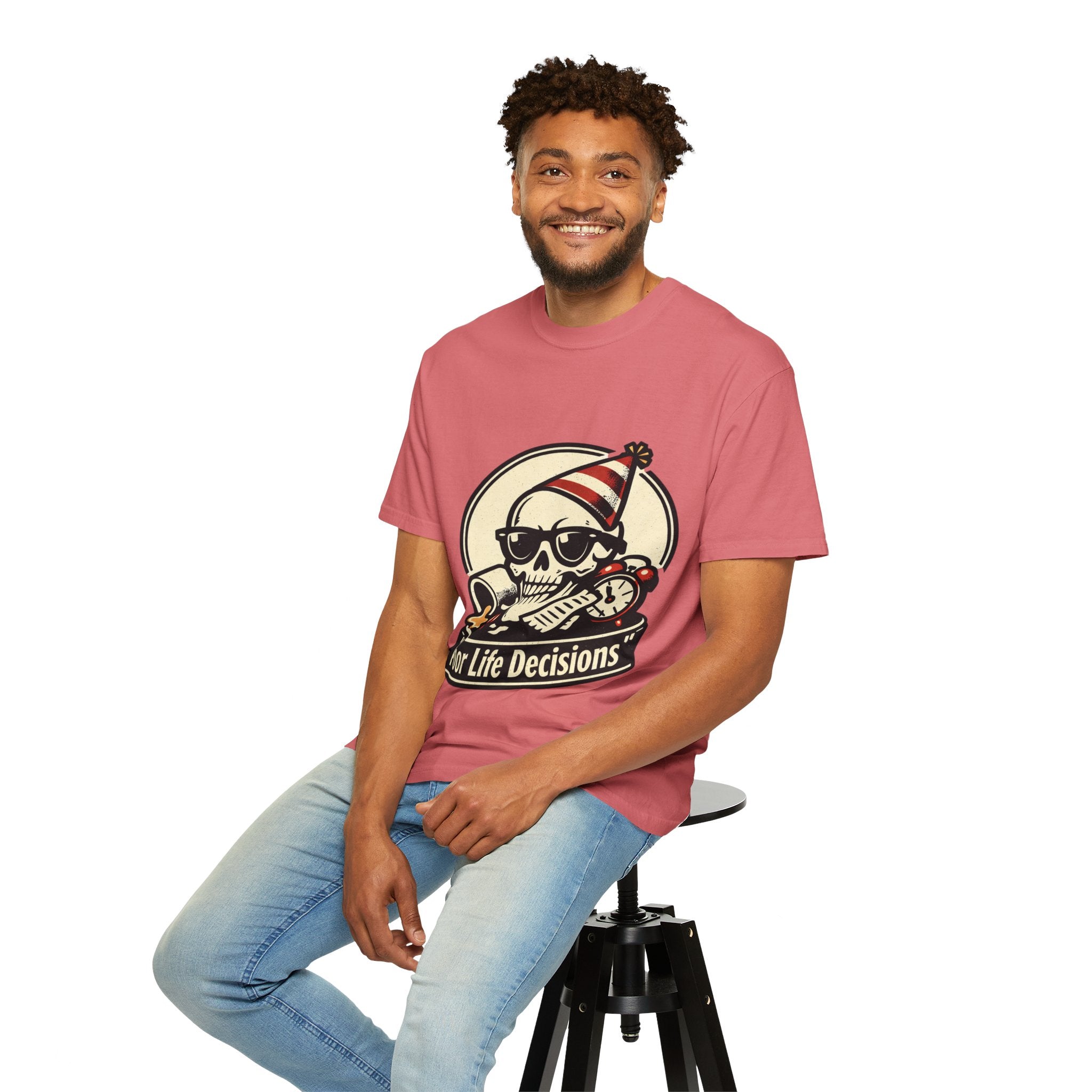 Poor Life Decisions Skull T-Shirt — Funny Party Skull Graphic Tee