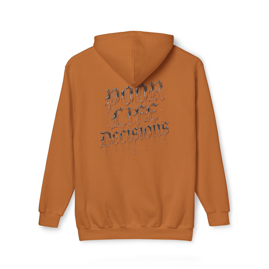 Poor Life Decisions Hoodie — White Graphic Hooded Sweatshirt