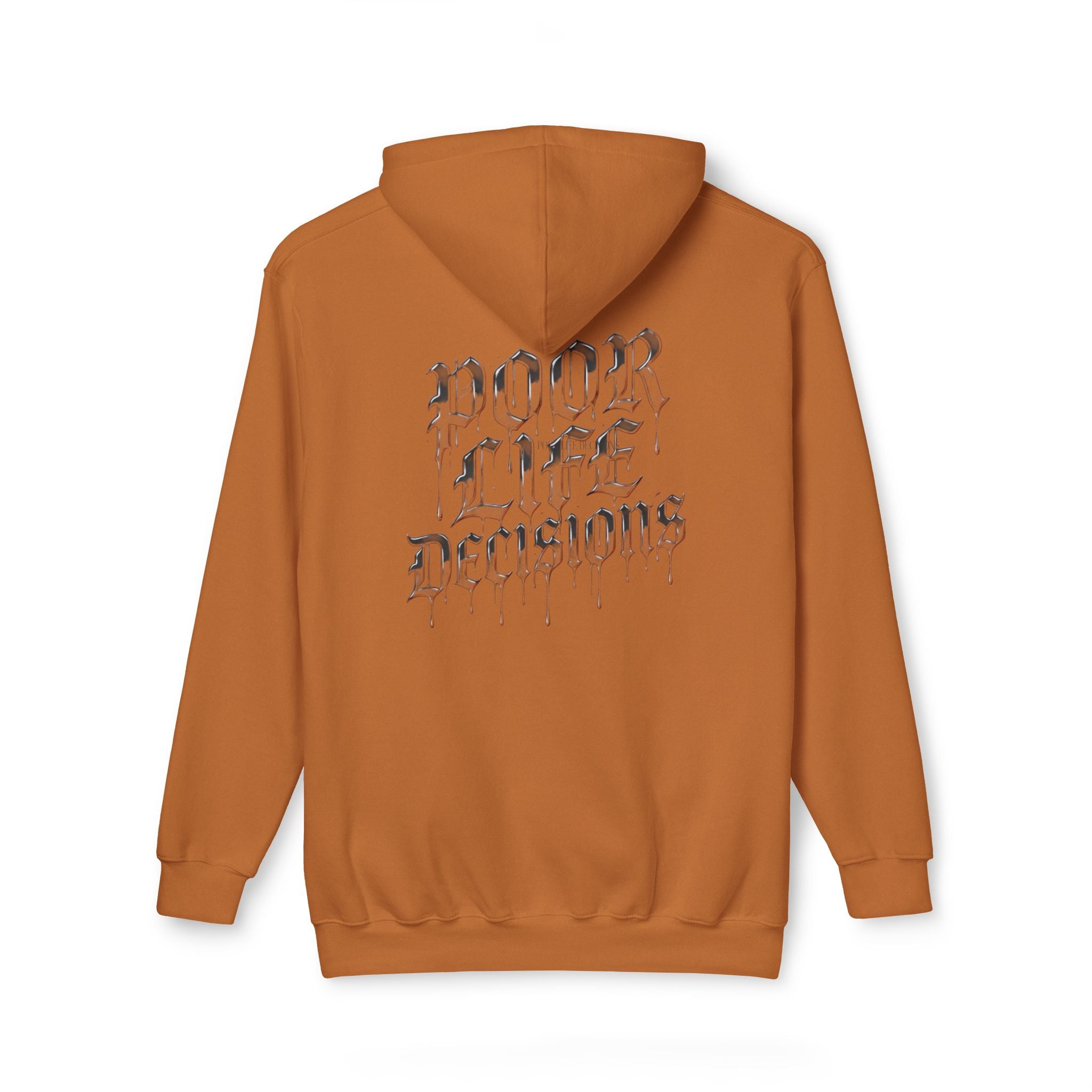 Poor Life Decisions Hoodie — White Graphic Hooded Sweatshirt