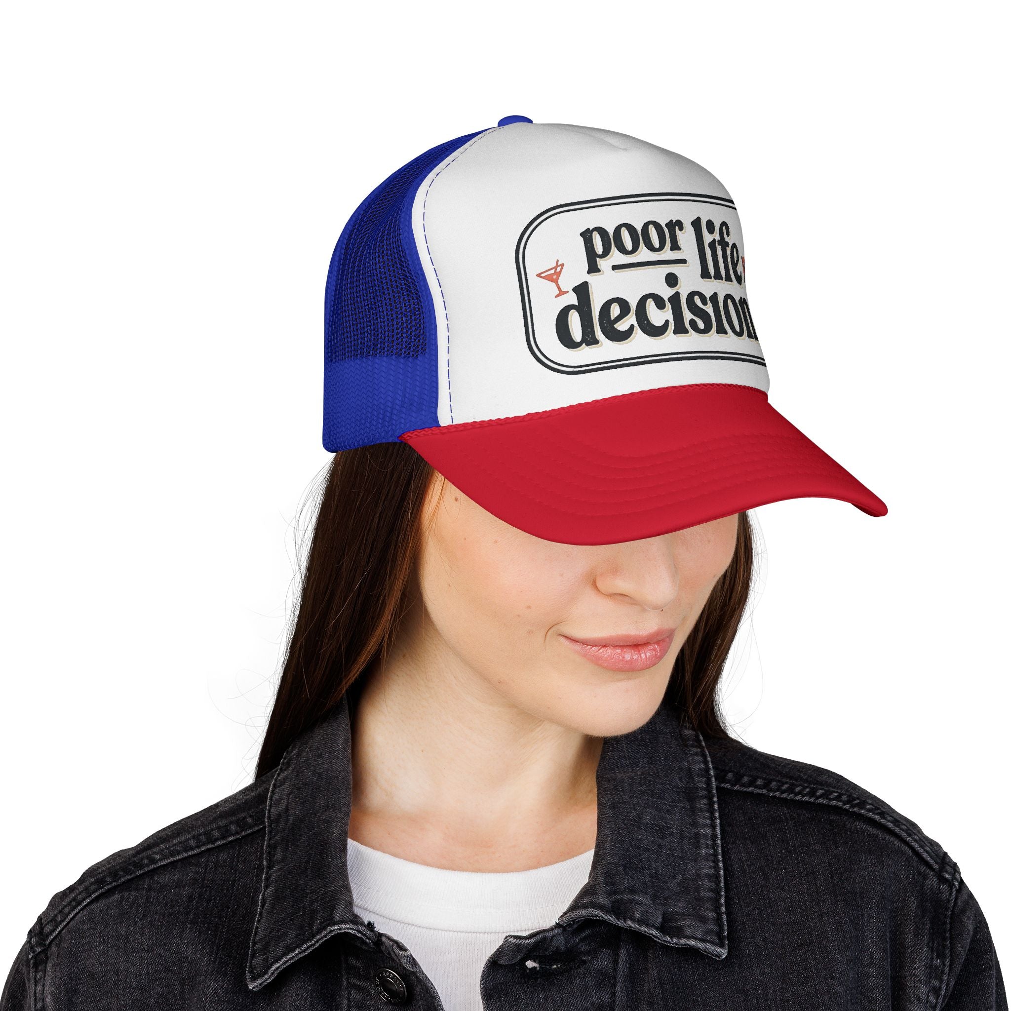 Trucker Hat - "Poor Life Decisions" Retro Mesh Cap